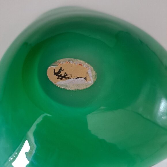 Murano Glass Bowl Tutti Frutti Handcrafted Decorative Art Piece Green Candy Dish - Picture 5 of 9